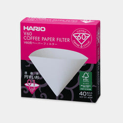 Hario Filtry Papierowe do Drippera V60-01 40 sztuk